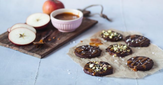 æbleskiver med chokolade